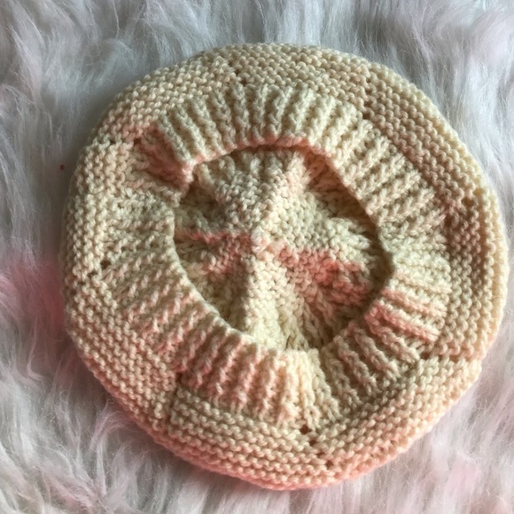 Cream Hand Knitted Wool Beret - Picture 4 of 8